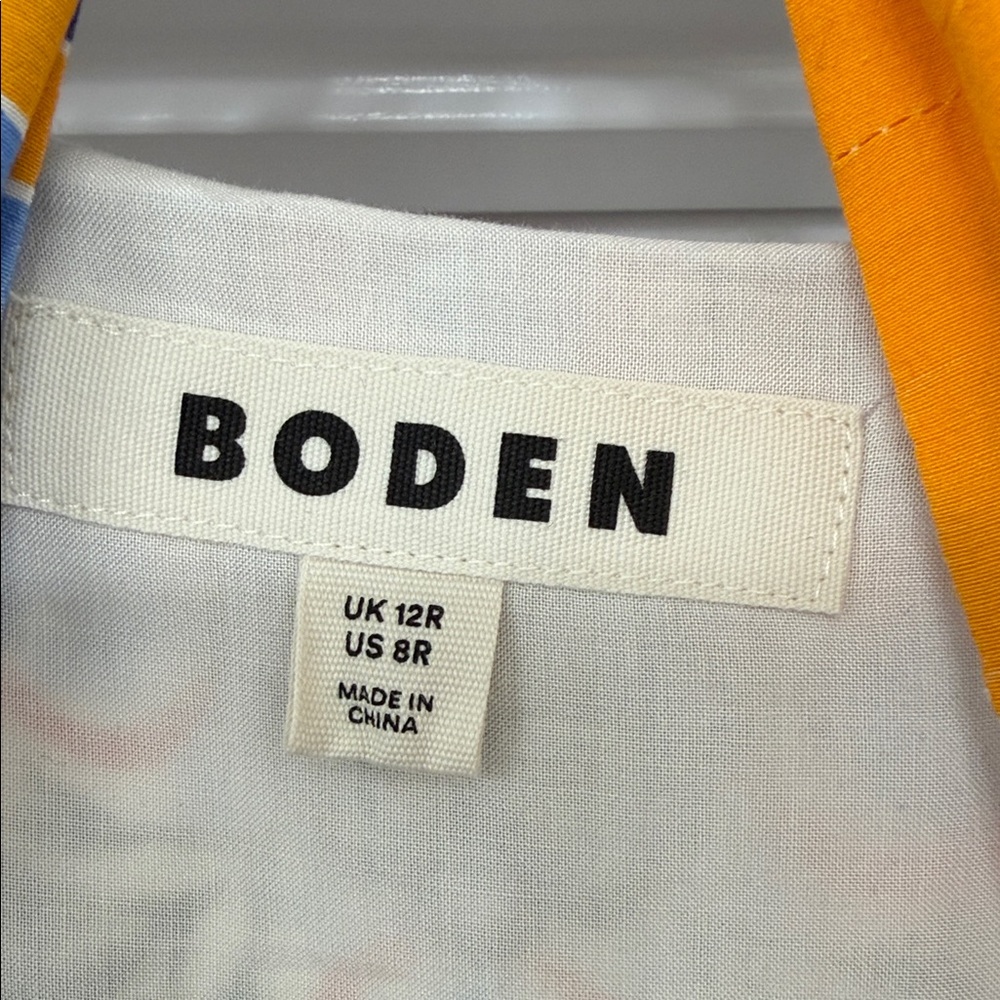 Boden Blue and Yellow Occasion Blouson Long Sleeve Maxi Dress - Picture 2 of 7
